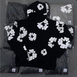 Black and White Floral Men's Hoodie